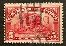 Travelstamps: 1912-13 US STAMP PARCEL POST SCOTT# Q5 MAIL TRAIN 5 CENT USED NG