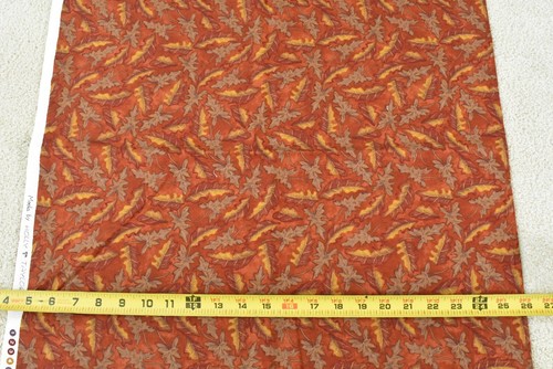 31" Long, Rust Brown & Gold Leaves on Rust Quilt Cotton, Moda/Holly Taylor,P5422 - Picture 3 of 5