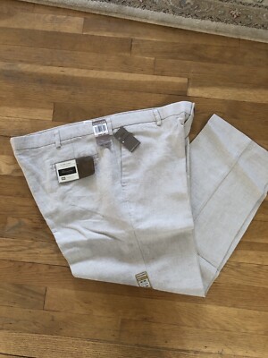 Dockers Ethan Linen Mens Pants 42x32 D3 Classic Fit Flat Front NWT