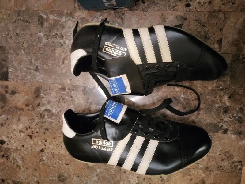 Adidas girls size 6 black vintage 1970s 400 Slugger cleats, new w box