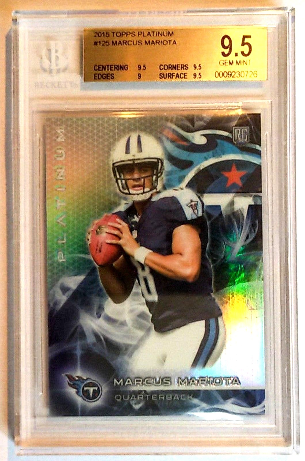 MARCUS MARIOTA RC 2015 TOPPS PLATINUM REFRACTOR BGS9.5 GEM MINT!TITANS QB RC