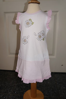 Monnalisa bebe Kleid weiß/rosa     9   Monate     NEU Sommerkleid 