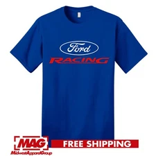FORD RACING BLUE T-SHIRT Motor Automotive Shirt Tee Car Mustang Auto Engine
