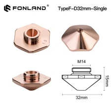 Fiber Laser Nozzle Single Layer Dia.32mm M14 Hight 15mm for Laser Cutting Head