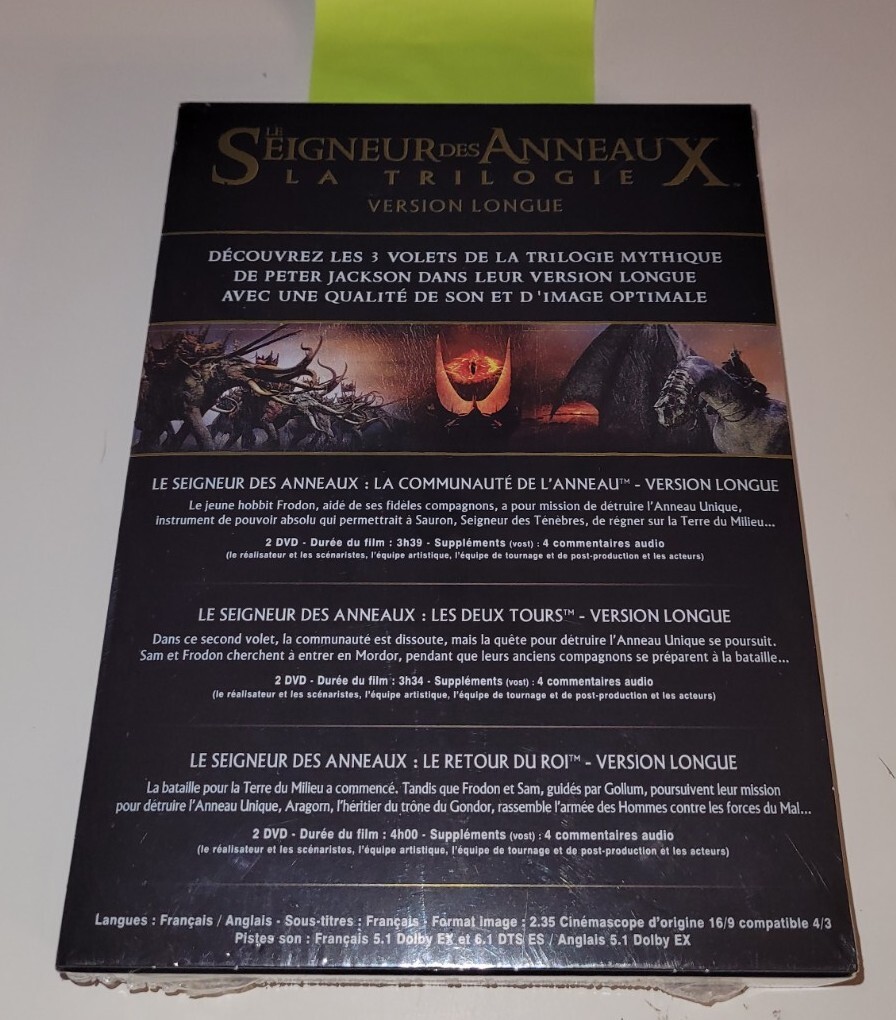 Duree Le Seigneur Des Anneaux Version Longue Coffret 6 DVD - Le Seigneur Des Anneaux - La Trilogie - Version Longue -  Neuf | eBay