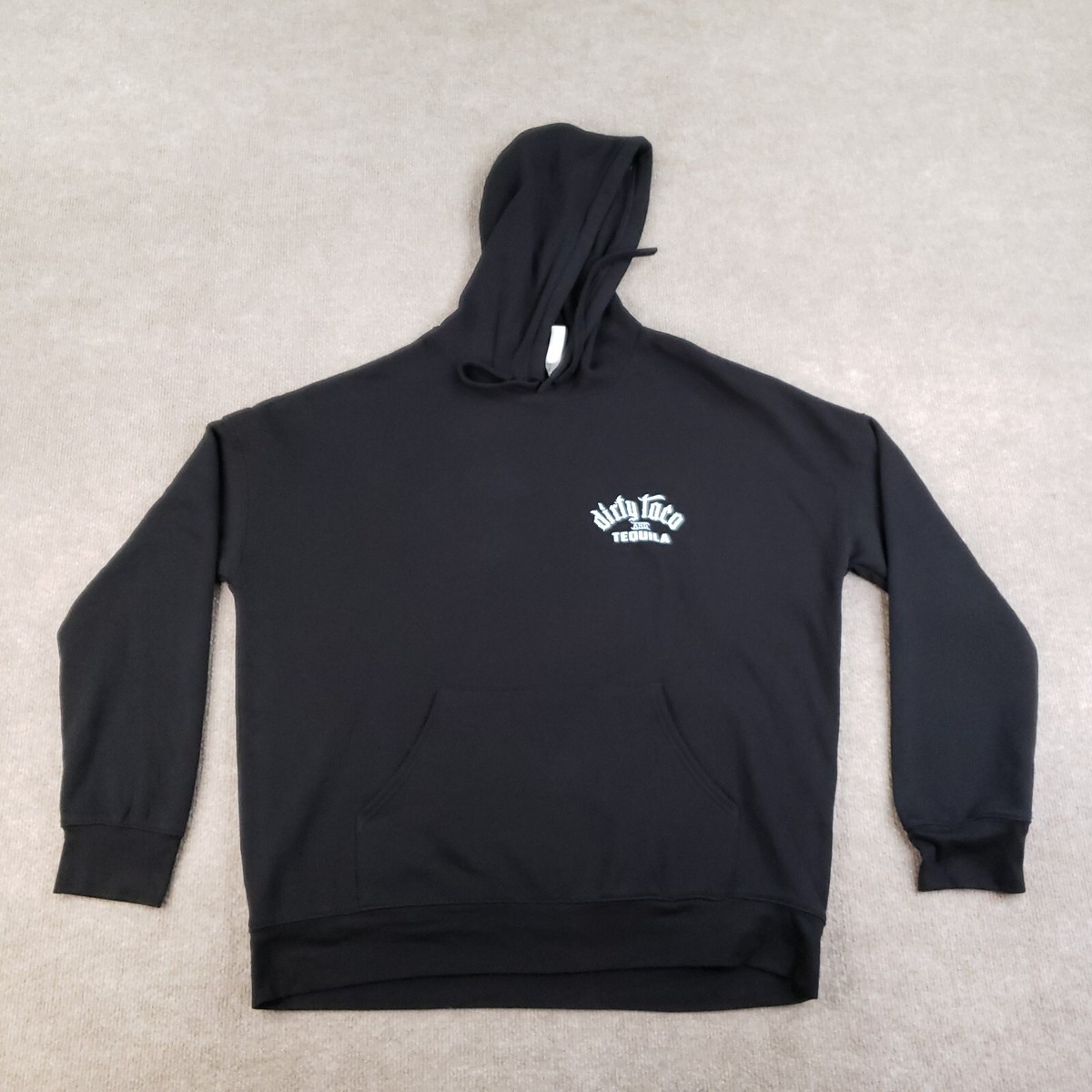 Dirty Taco Hoodie Mens Large Black Hooded Long Sleeve Pullover