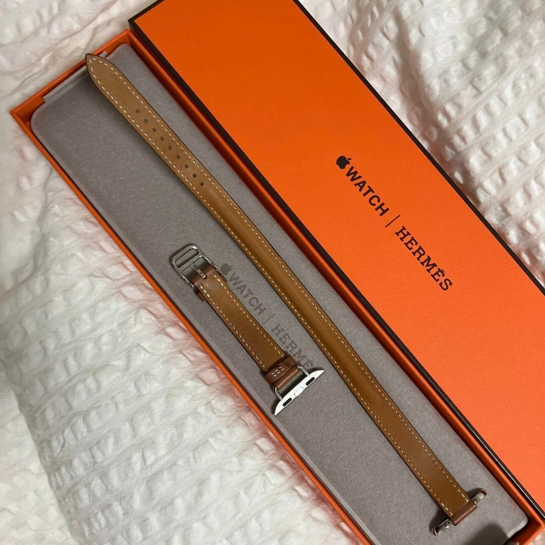 Hermes Apple Watch Double Tour Leather Band 38 40 41 mm Used | eBay