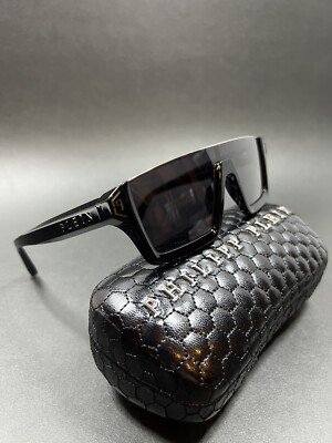 Philipp Plein Shelter SPP006M 98 Sunglasses 0700 Black 