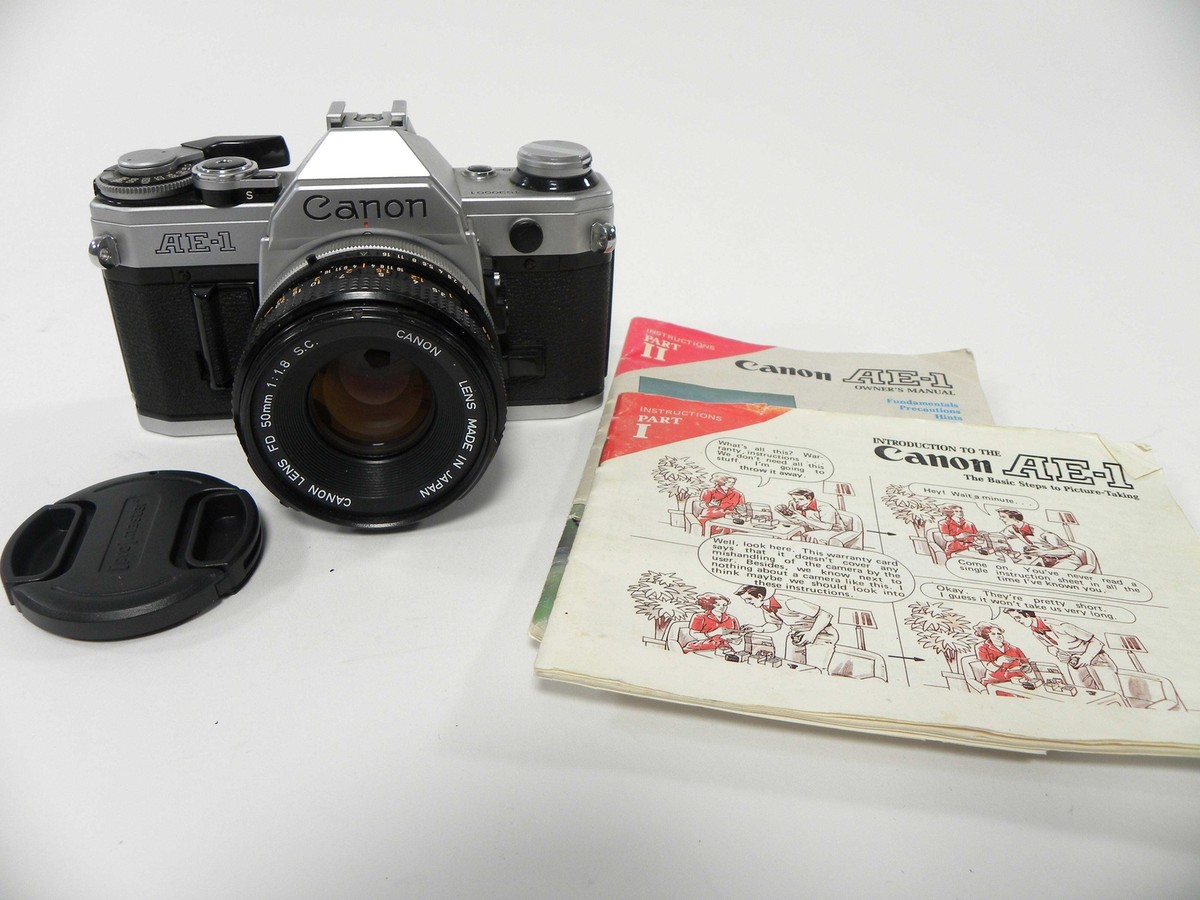 Canon AE-1 35mm SLR film camera w/ FD 50mm f1.8 S. C. lens | eBay