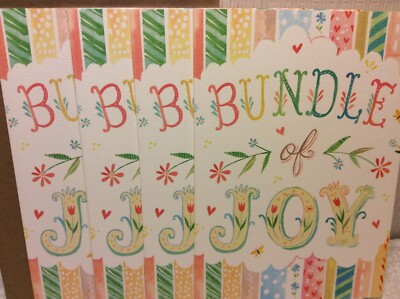 RSVP NEW BABY GREETING CARDS New w/Envelopes LOT 4 ''BUNDLE OF JOY-dreams come''