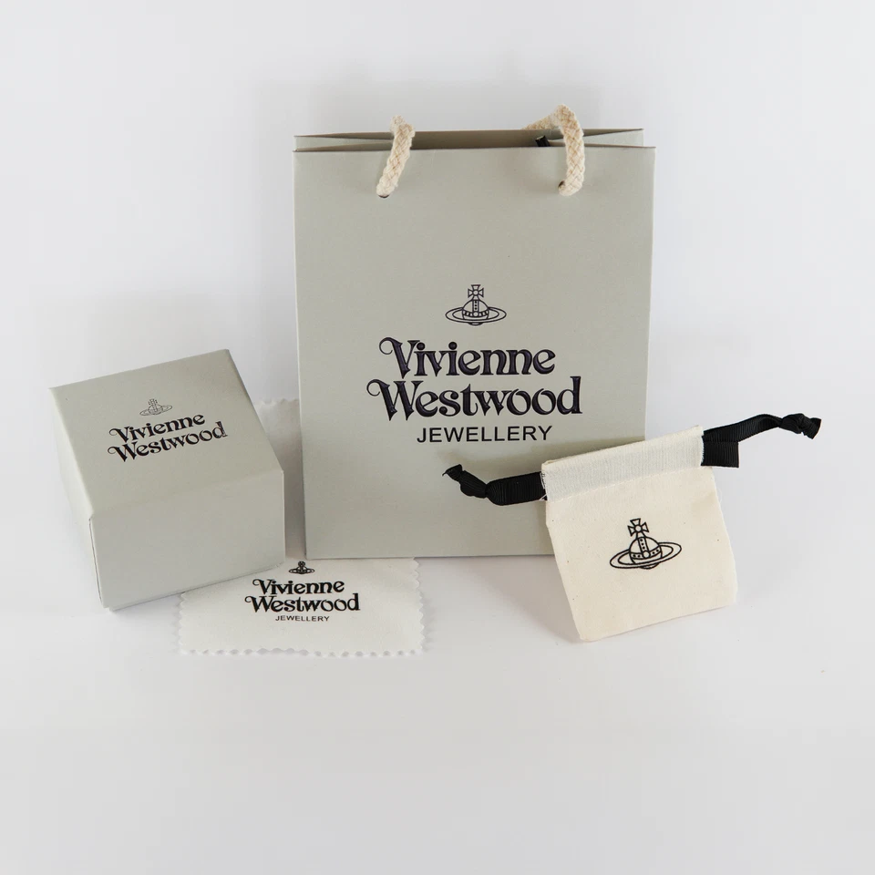 Pendientes Vivienne Westwood tono plata tachuelas en forma de hueso con juego de caja de regalo Foto 2 de 4
