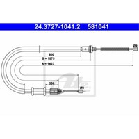 ATE Handbremsseil Bremsseil Hinten Links Passend FüR Renault Kangoo Express