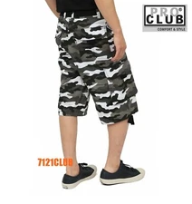 PRO CLUB CARGO SHORTS MEN PROCLUB CAMO COMBAT BDU SHORT LONG LENGTH BIG AND TALL