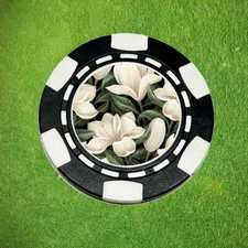 Magnolias The Masters Augusta Golf Clay Poker Chip Golf Ball Marker