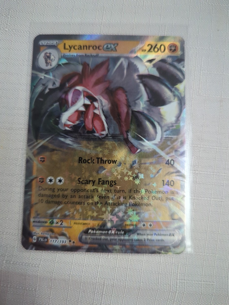 lycanroc ex pokemon card value Amazon.com: Pokemon Lycanroc ex 117/193- Paldea Evolved