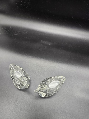 L E Smith Clear Glass Duck Ashtray Lot Of 2 Individual Use Vtg - Picture 2 of 7