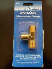 Arctic Cove Brass 3/8" Slip Lock T Connector MAC130 Outdoor Misting System Fitti