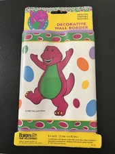 Vintage 1993 Vintage Barney Wall Boarder The Lyons Group 5 Yards Kids Room Decor