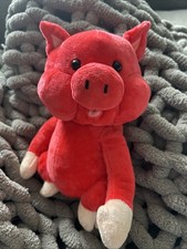 Pig plush animal pink red soft, Perfect Little Piggy For Pig Collectors 8