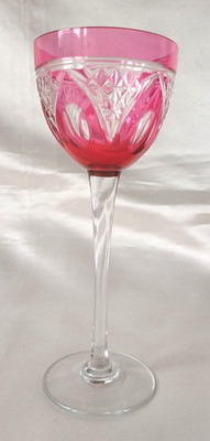 Cranberry Overlay/Clear Cut kleine Schale Portwein/Dessert Weinglas/Gläser E20thC