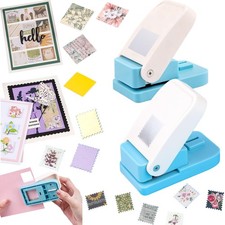 2 Pcs Craft Hole Punch, 1X0.8 inch Rectangular Postage Stamp Punches  1" Squ...