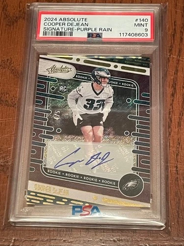 2024 Panini Absolute Football Purple Rain Cooper DeJean #140 PSA 9