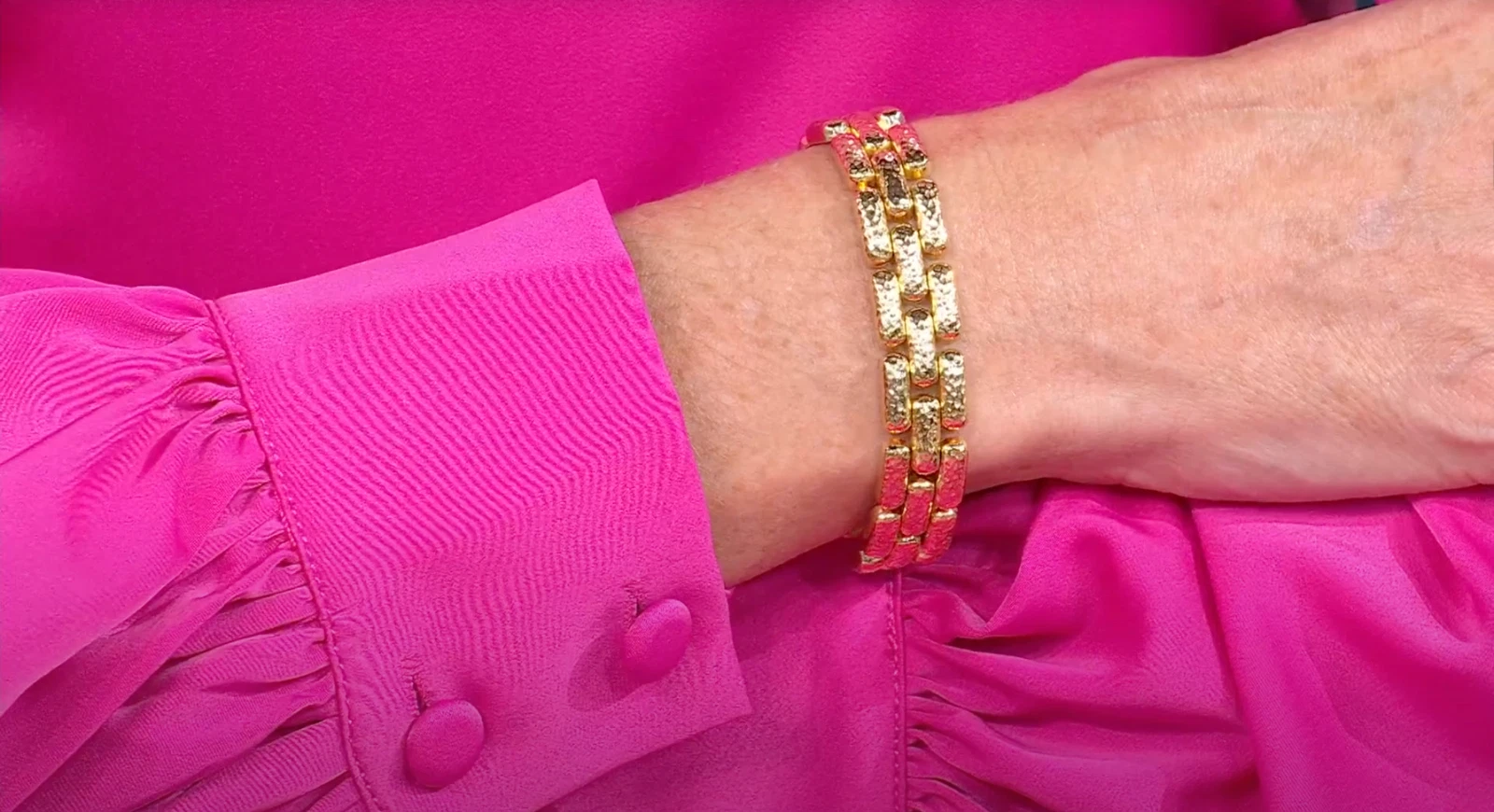 BELLEZZA Goldtone Bronze Hammered Stamato Panther-Link Chain Bracelet - NWT - product detail image 5