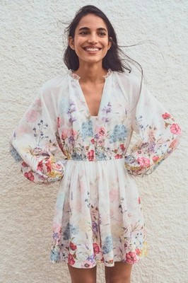 Anthropologie Let Me Be V-Neck A-Line Mini Dress XS