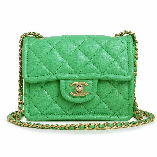 Chanel AS2356 Matelasse Small Flap Indian Calf Chain Shoulder Bag Leather Matte