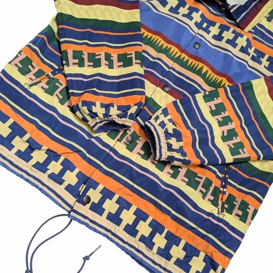 Needles Native Pattern All-Over Coach Jacket Blue… - image 5