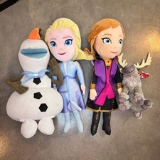 Disney Frozen Kohls Cares Elsa Ana Talking light up Olaf Sven Plush doll set toy