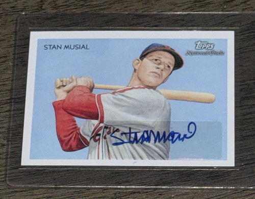 2010 Topps National Chicle Signed Stan Musial by Monty Sheldon #243 Auto STM COA