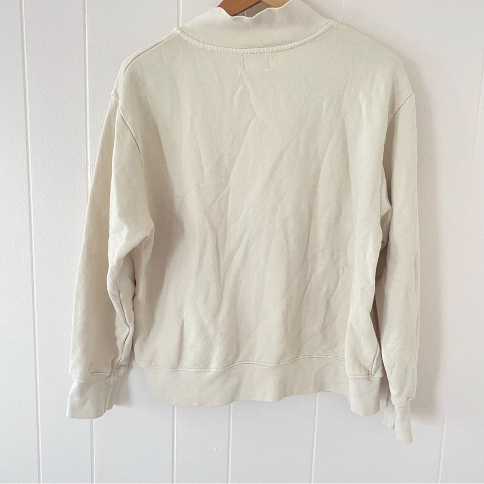 OFF WHITE Felpa con collo a bottoni vari in guscio d'uovo taglia grande usata delicatamente