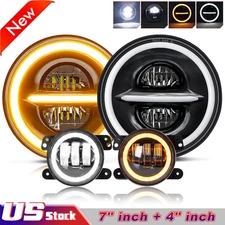 For Freightliner Coronado 7'' LED Headlights Projector + 4'' Fog Light Lamps DOT