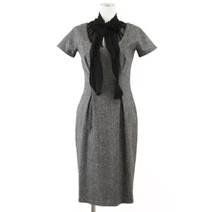 Robe Gucci Gucci en soie ruban cravate manches courtes tweed cocon silho bon état