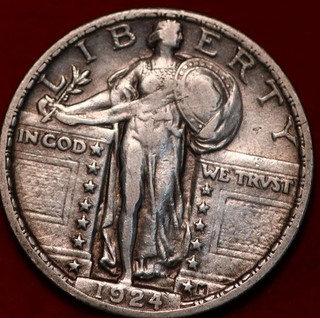 1924 Philadelphia Mint Silver Standing Liberty Quarter