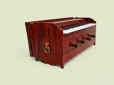 4,5'' Holz Miniatur Harmonium handgefertigt indisches Musikinstrument Replik Z...