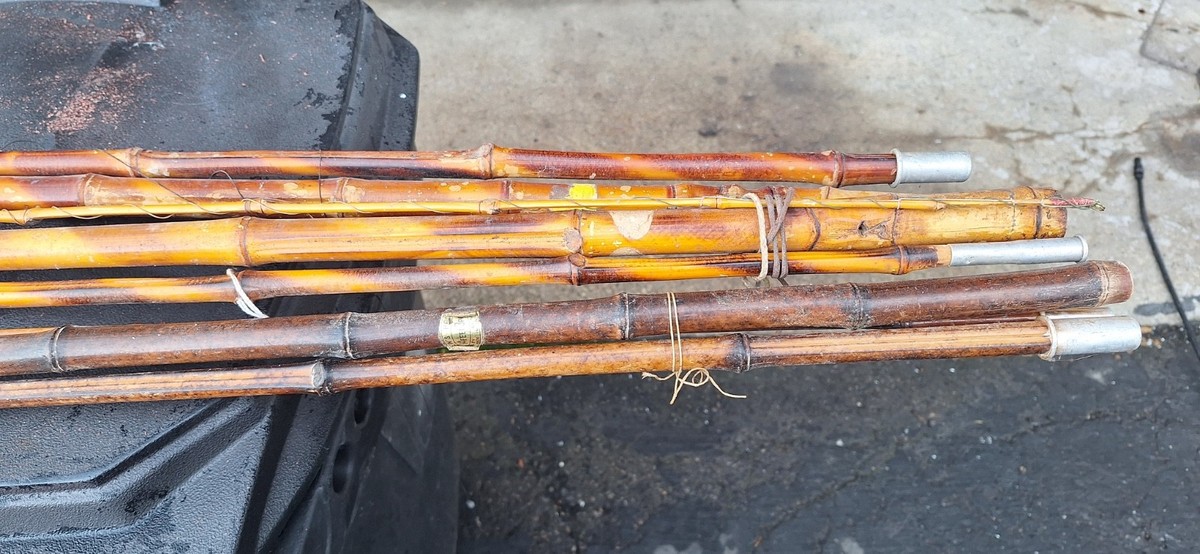 3- Vintage Bamboo 3-Piece Fishing Rod Cane Poles - Slip In 14 foot | eBay 3- Vintage Bamboo 3-Piece Fishing Rod Cane Poles - Slip In 14 foot | eBay