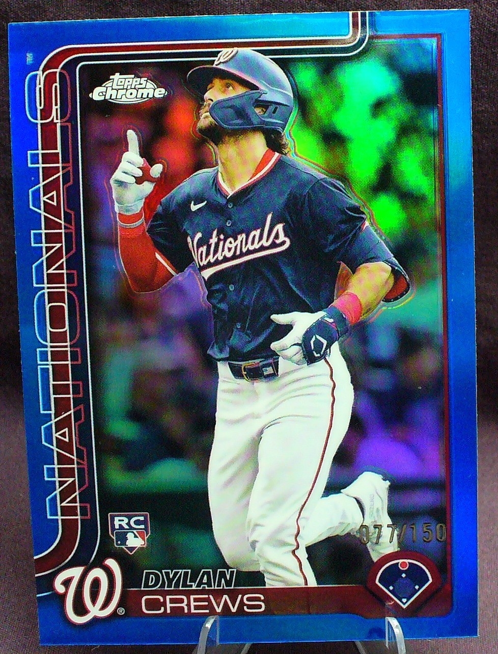 DYLAN CREWS 2025 Topps Chrome #146 (RC)(#'d) /150 Blue Refractor FREE Mag Holder