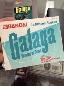Galaga Demons of Death NES Cartridge Manual(Nintendo NES, 1988) Tested