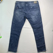 True Religion Jeans Mens 36 (~38x32) Blue Geno Relaxed Slim Moto Stretch Denim
