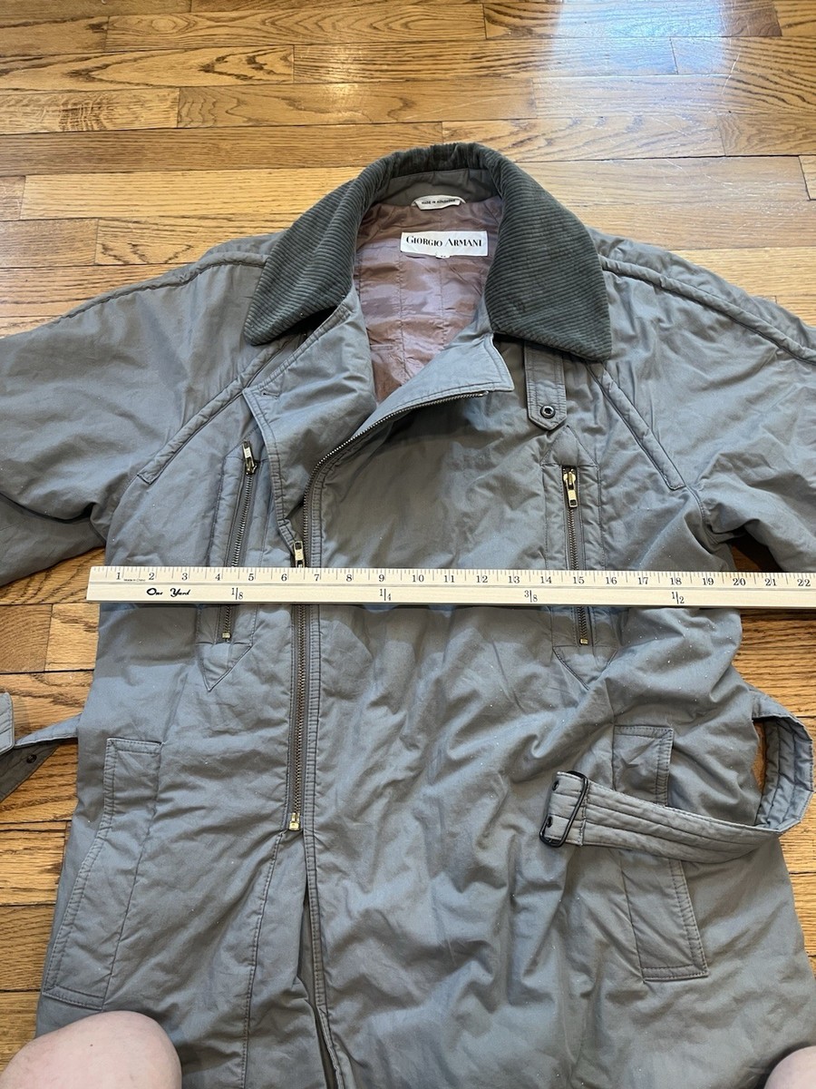 RARE SASHED VINTAGE 1980s Georgio Armani Full Length Coat Mens