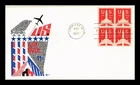 Dr Jim Stamps 1971 llc Air Mail Setenant Block Cover Craft Cachets FDC