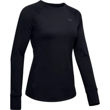 Under Armour 1353351 Womens UA ColdGear Base 4.0 Top Baselayer Crew Shirt, Black