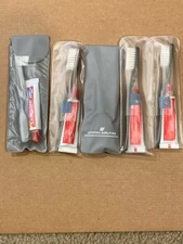 Lot of 5 United Airlines International First-Class Toothpaste & Toothbrush Sets