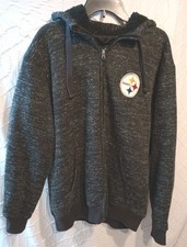 Pittsburg Steelers NFL Fleece Lined Zip Up Jacket With Hood, Pockets Men's XL