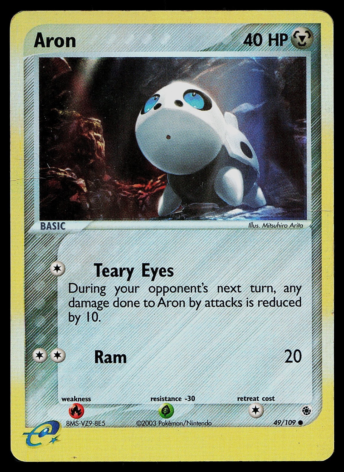ARON 49/109 Ruby Sapphire Pokemon WOTC Card Reverse Holo Rare E-reader