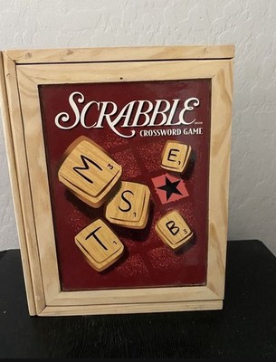 CLEARANCE Parker Brothers Scrabble Board Game Wooden Book Box, Letter Tiles, 