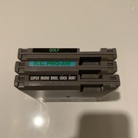 NES Game Lot &ndash; Super Mario Bros/Duck Hunt Pro-am, Golf - 3 Game Nintendo