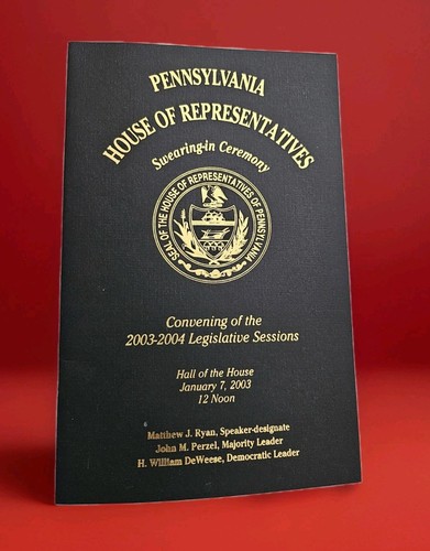 2003 PA House of Representatives  SWEARING CEREMONY  Names & Events Harrisburg 